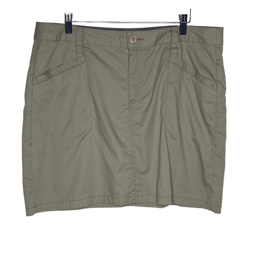 Horny Toad Women Size 12 Tan Skirmish Skirt Organic Cotton Casual Travel Stretch
